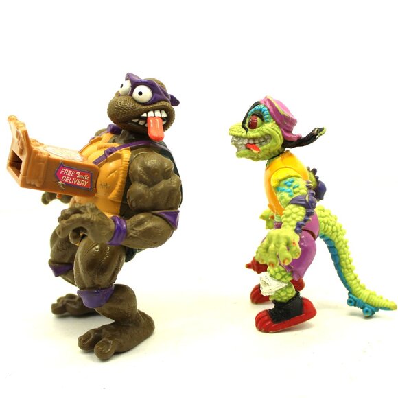 TMNT Teenage Mutant Ninja Turtle Action Figures Mondo Gecko/Donatello Pizza Toss - Picture 4 of 8
